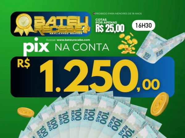 R$ 1.250,00 no PIX - LOTERIA FEDERAL