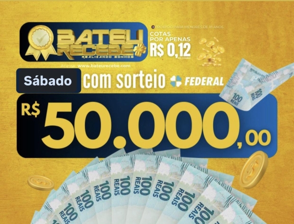 50.000,00 no PIX -  SÁBADO 13/12 LOTERIA FEDERAL