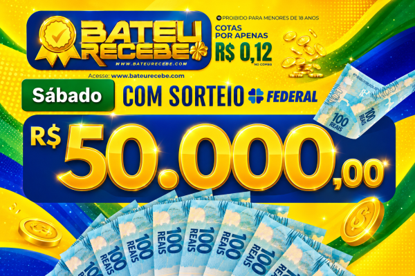 50.000,00 no PIX -  SABADO 27/06 LOTERIA FEDERAL